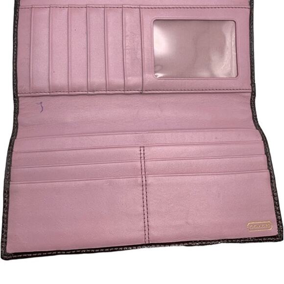 COACH Brown Khaki Canvas Signature Wallet - Picture 6 of 11